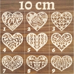 Serce ażurowe drewniane dekor decoupage 10cm - 9 wzorów