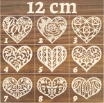 Serce ażurowe drewniane dekor decoupage 12cm - 9 wzorów
