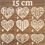 Serce ażurowe drewniane dekor decoupage 15cm - 9 wzorów