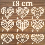 Serce ażurowe drewniane dekor decoupage 18cm - 9 wzorów