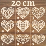 Serce ażurowe drewniane dekor decoupage 20cm - 9 wzorów