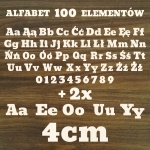 Alfabet drewniane literki sklejka ZESTAW 100 elementów 4cm