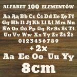 Alfabet drewniane literki sklejka ZESTAW 100 elementów 8cm