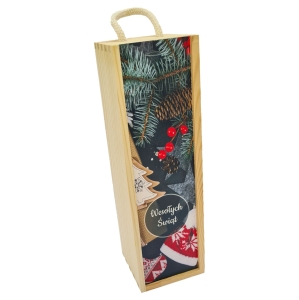 Skrzynka na wino Boże Narodzenie Prezent wzór 2