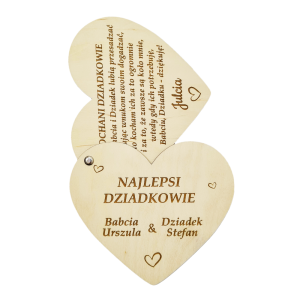 Otwierane serce z wierszykiem na Dzień Babci i Dziadka
