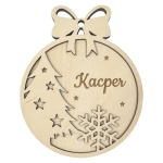 Drewniana BOMBKA z Imieniem Śnieżynka