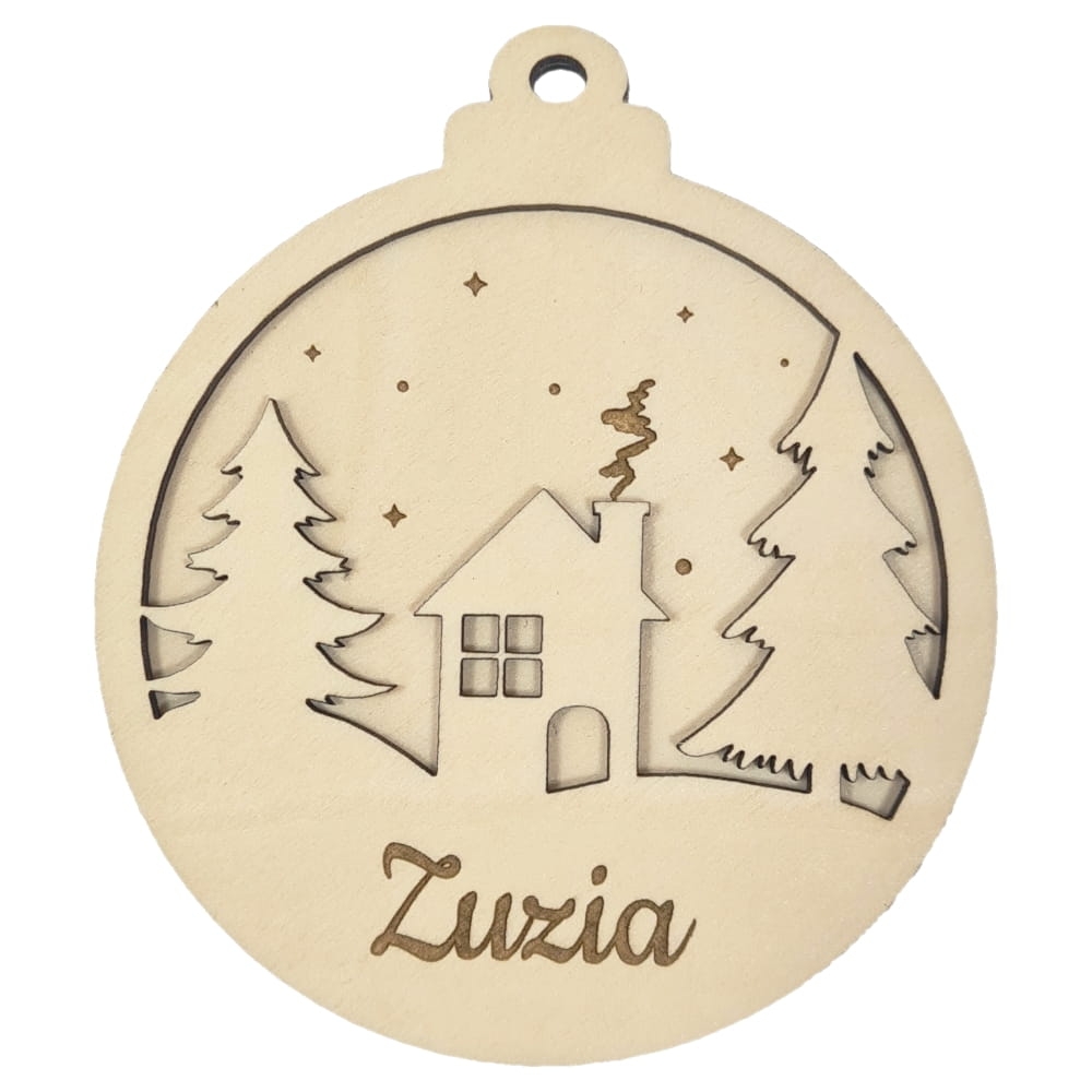 drewniana bombka z imieniem domek ozdoba bożonarodzeniowa.jpg