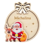 Bombka drewniana MIKOŁAJ ozdoba świąteczna bożonarodzeniowa