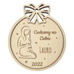 Drewniana BOMBKA ciąża dziecko czekamy na Ciebie