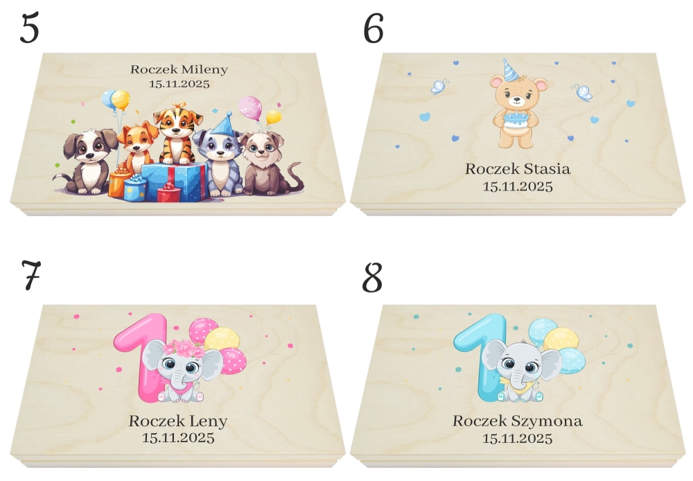 Prezent na roczek pierwsze urodziny pudełko drewniane dla chłopca dla dziewczynki.jpg