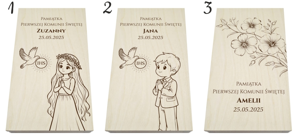 Komunia Pudełko drewniane pionowe na pieniądze personalizacja.jpg