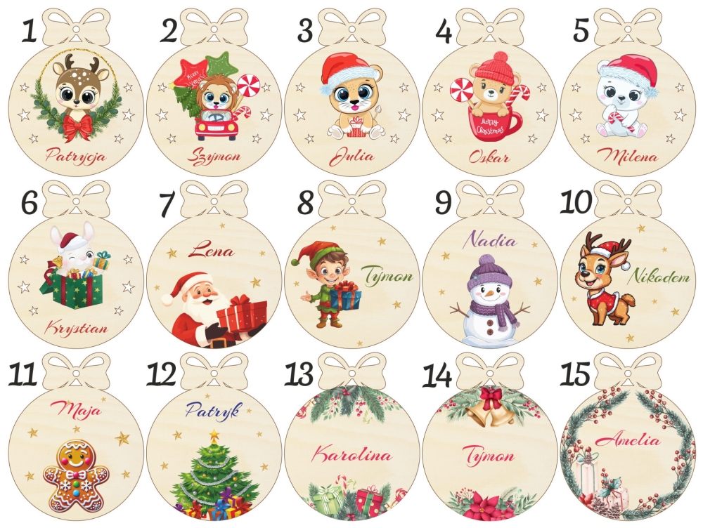 Bombka drewniana na choinkę personalizacja imię kolorowy nadruk.jpg