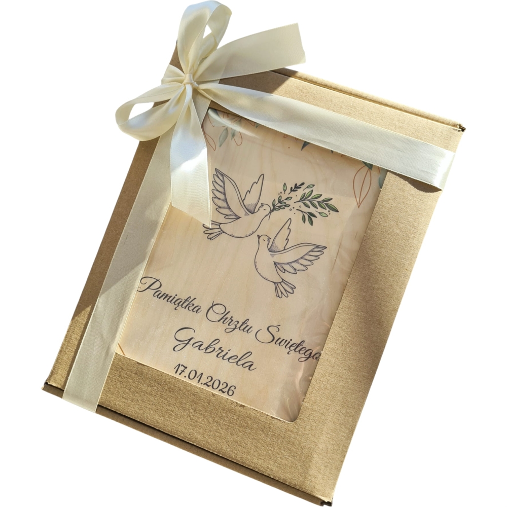 Zapakuj na Prezent Pamiątka Chrztu świętego zestaw biblia srebrny obrazek.jpg