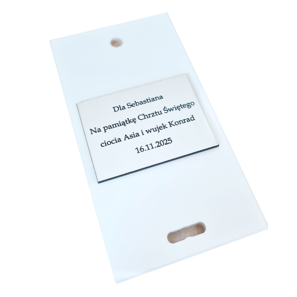 Pamiątka na Chrzest Obrazek srebrny Anioł Stróż laminat.jpg