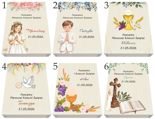 Pamiątka Pierwszej Komunii Świętej zestaw pudełko obrazek personalizacja imię data.jpg