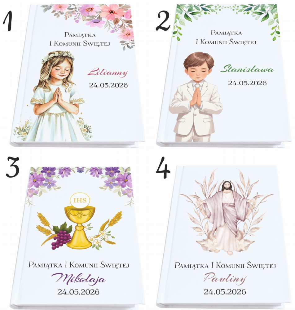 Personalizowana Biblia Pierwsza Komunia Święta Imię data Pierwszej Komunii Świętej.jpg